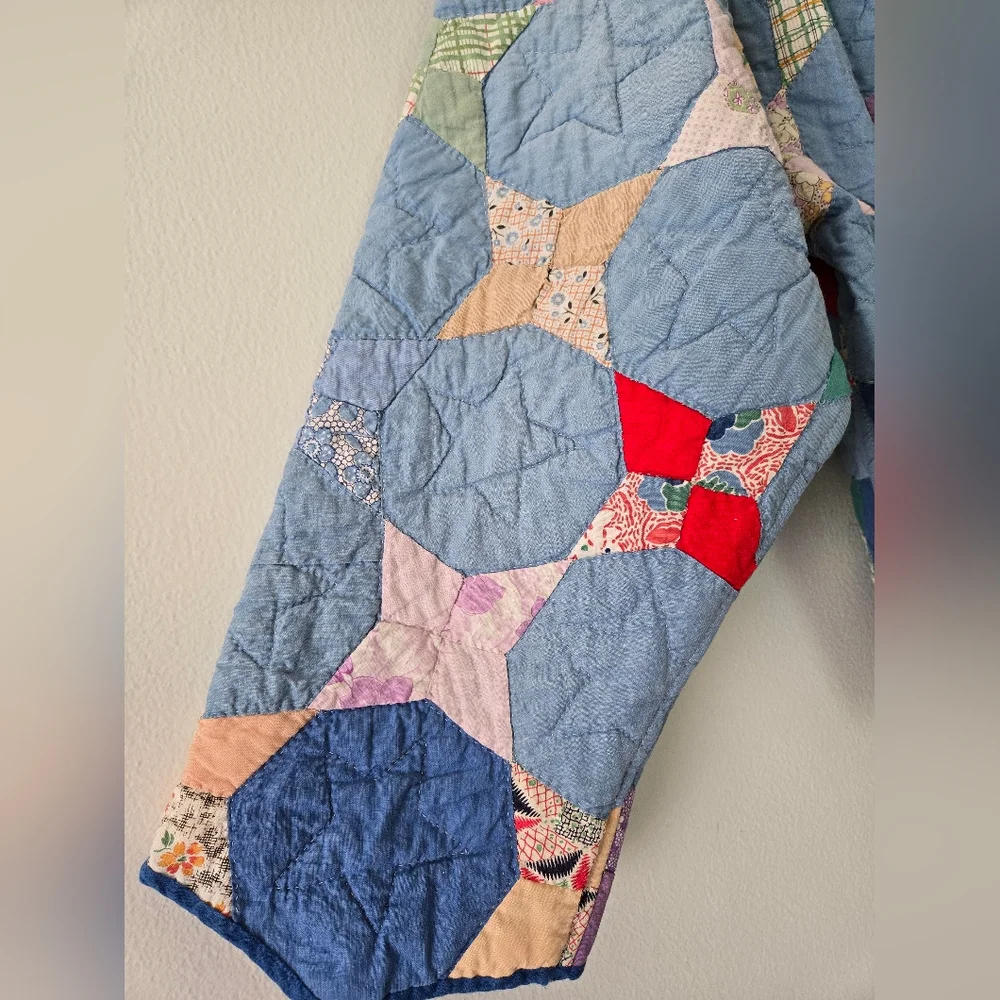 NWOT Vintage Quilt Coat Upcycled Patchwork Quilted Jacket - Picture 7 of 7